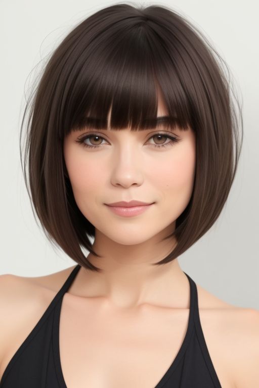 Chin-Length Bob With Bangs_0646464