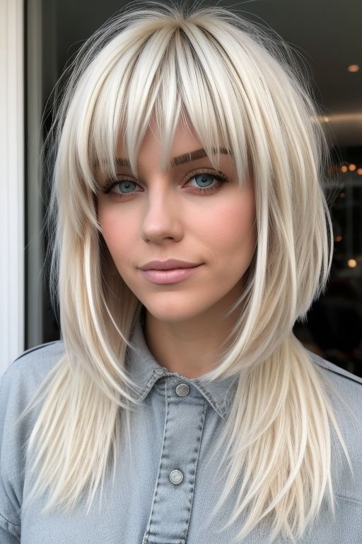 Platinum Blonde Shaggy Layers_743533