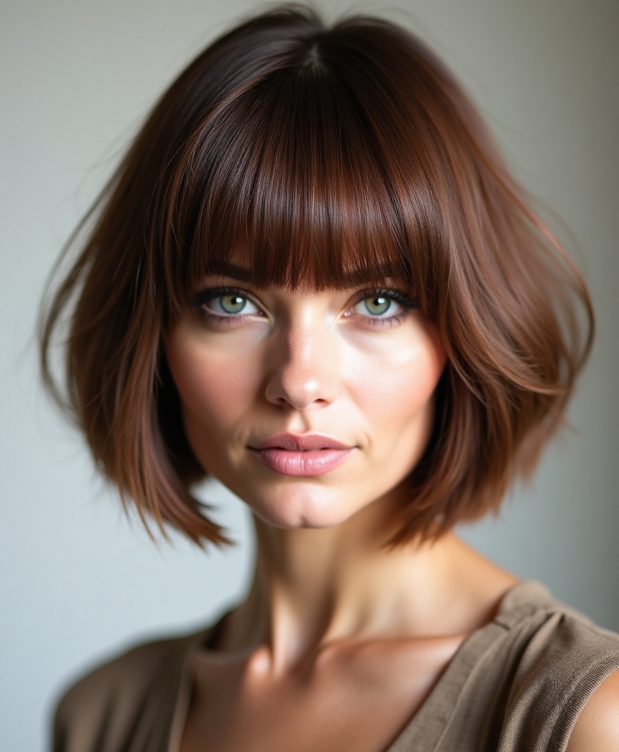 effortless bob with bangs