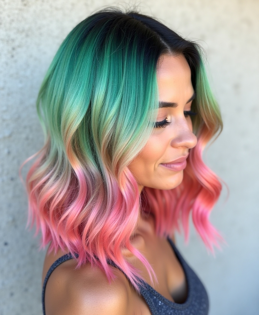 seasonal watermelon hair transformations