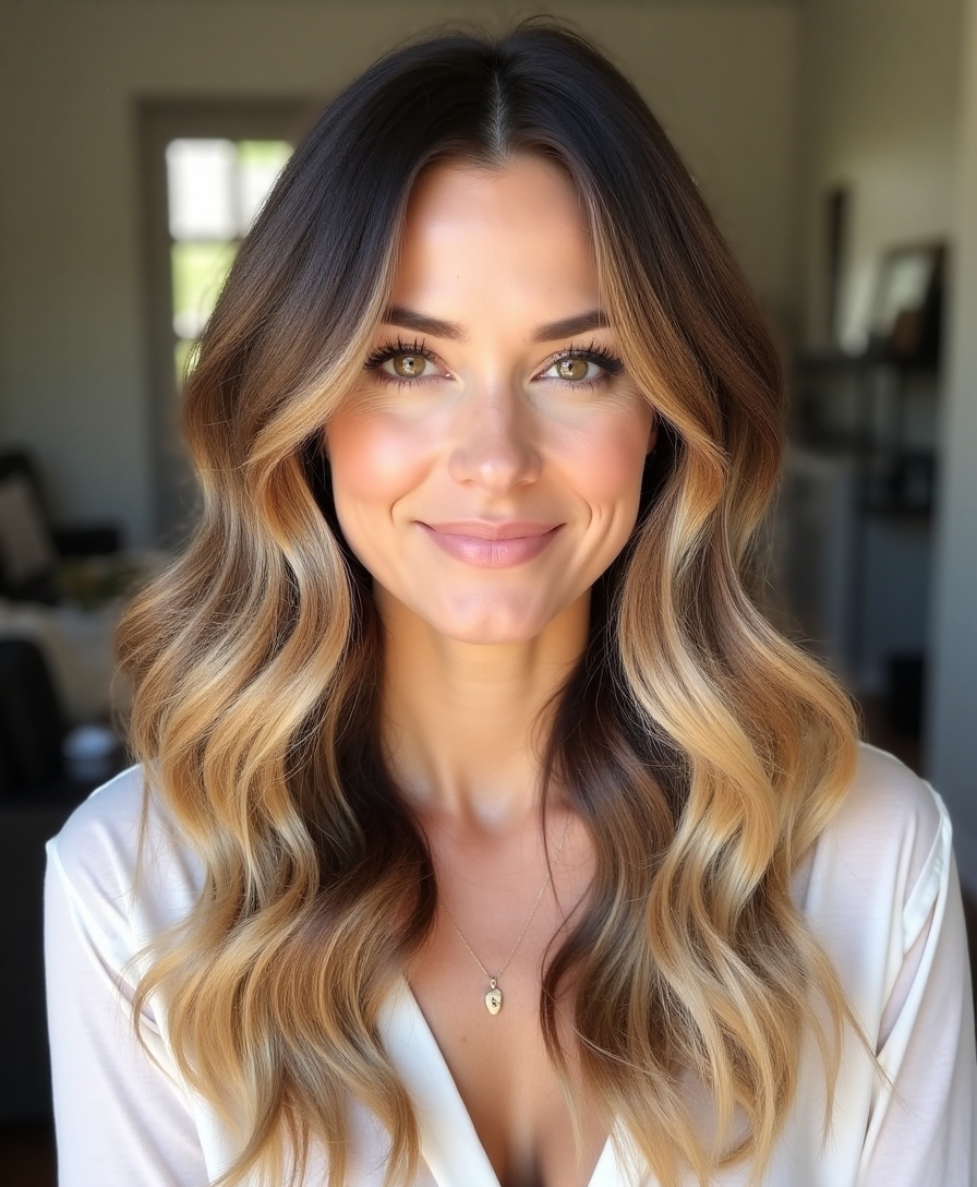 timeless brown to blonde ombre