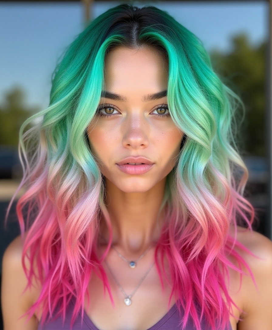 watermelon inspired hair transformation
