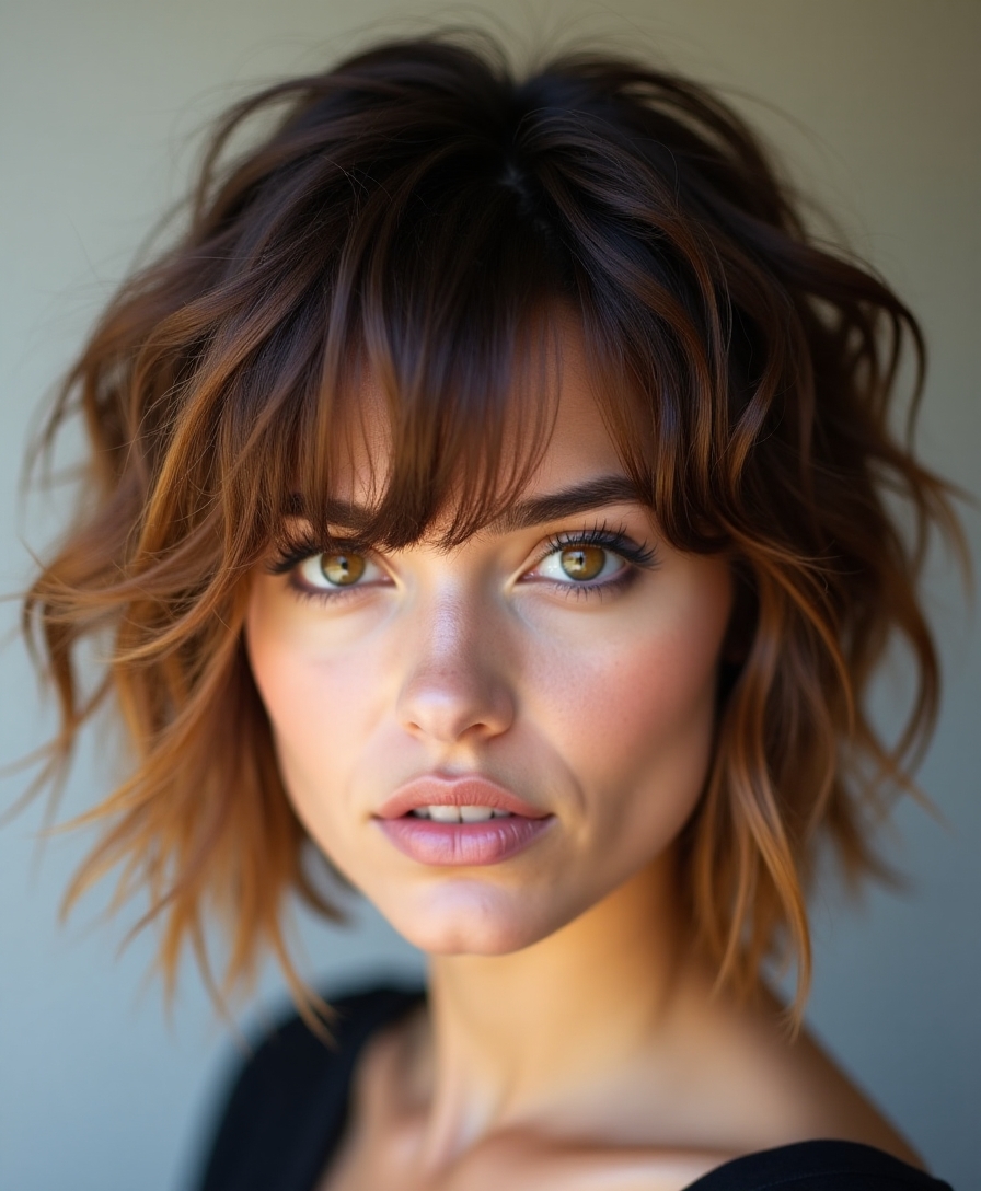 bangs enhance wolf cut