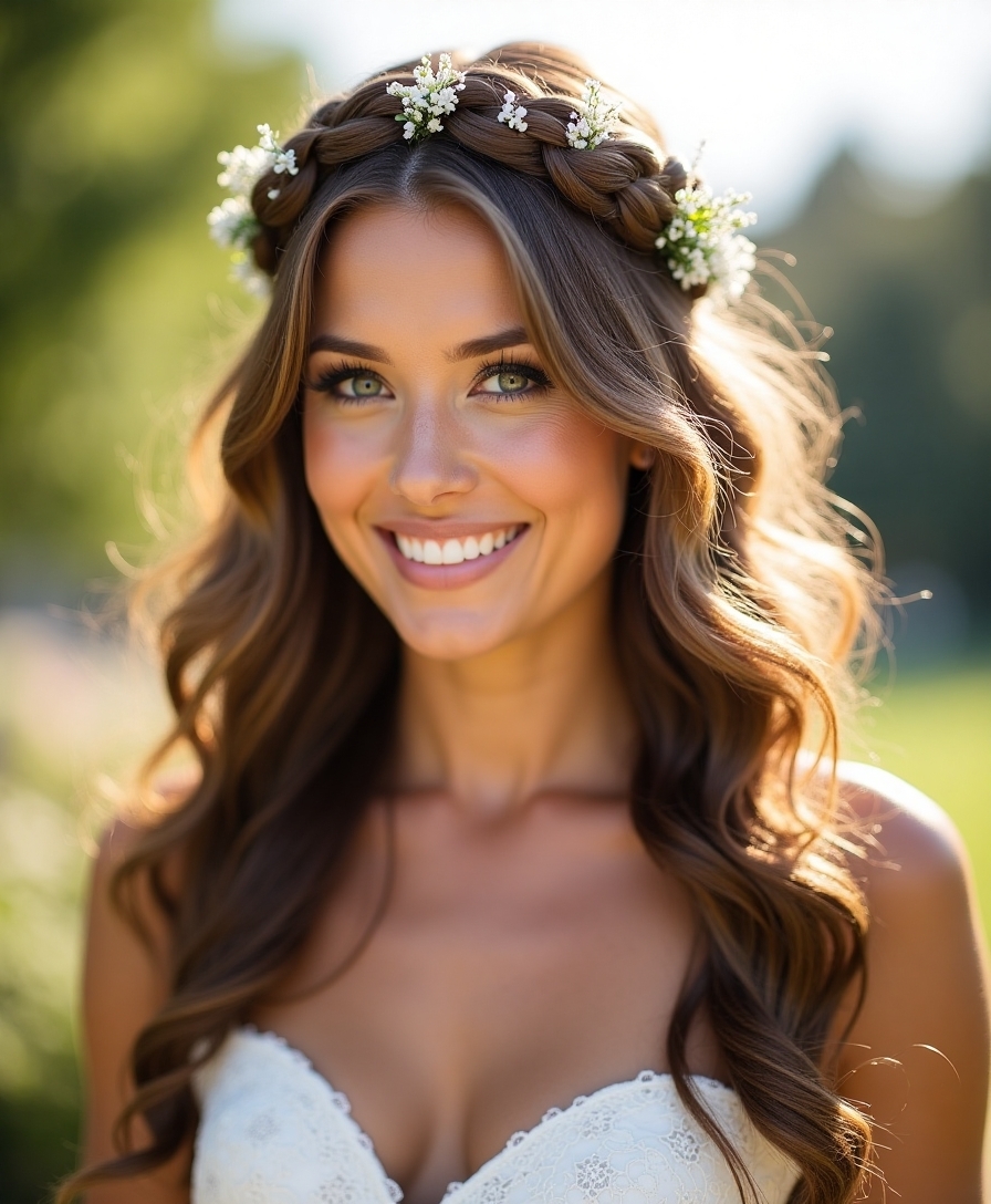 cascading curly romantic elegance