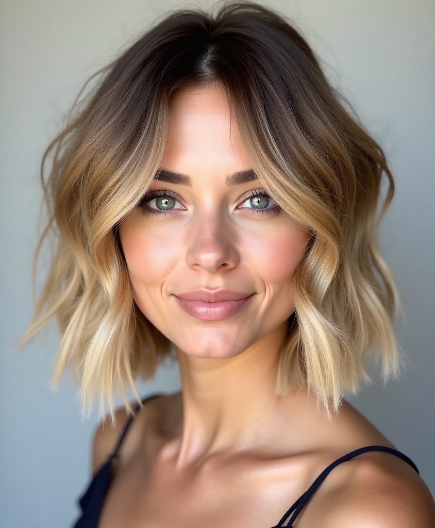 chic versatile layered lob hairstyle