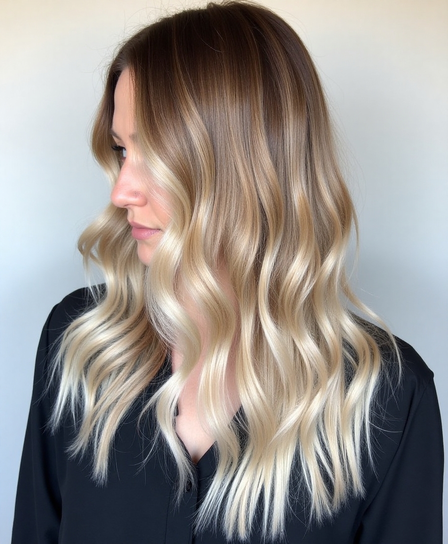 cozy warm caramel highlights