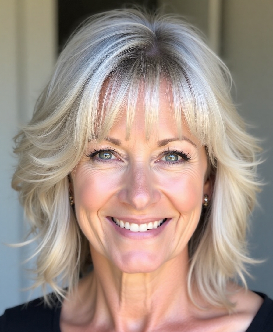 effortless layers with bangs