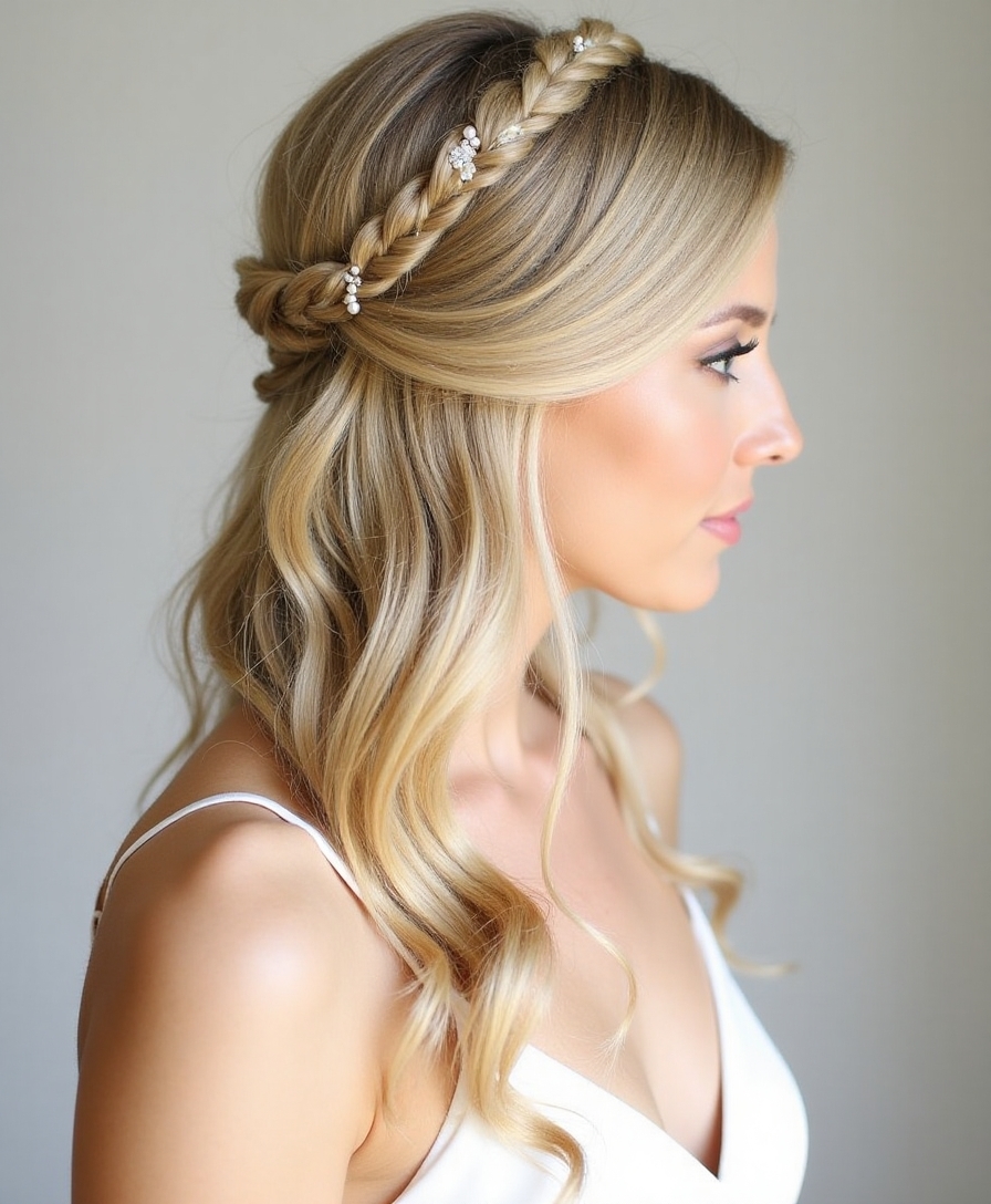 elegant twisted half up hairstyle