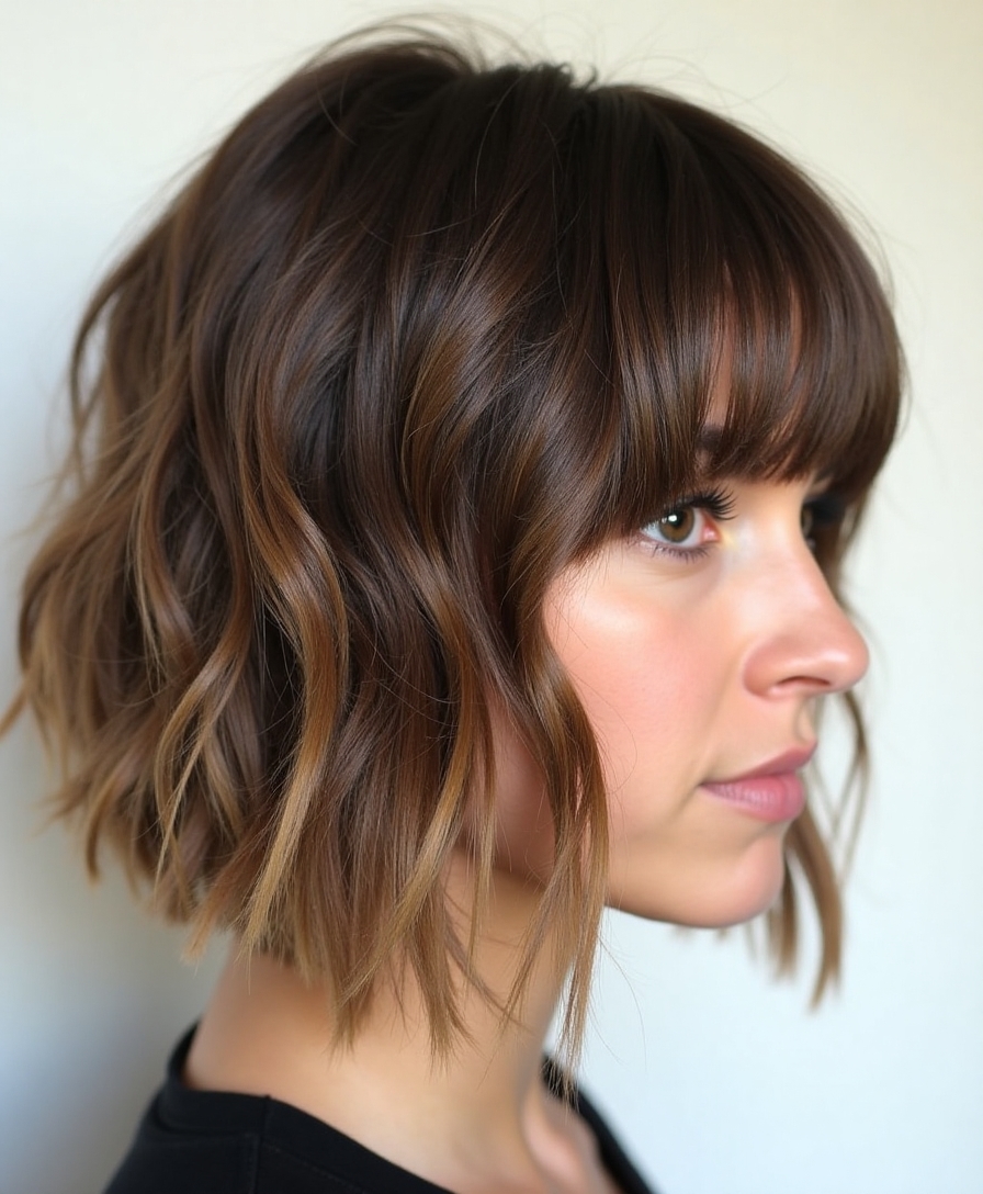 elegant waves bold bangs
