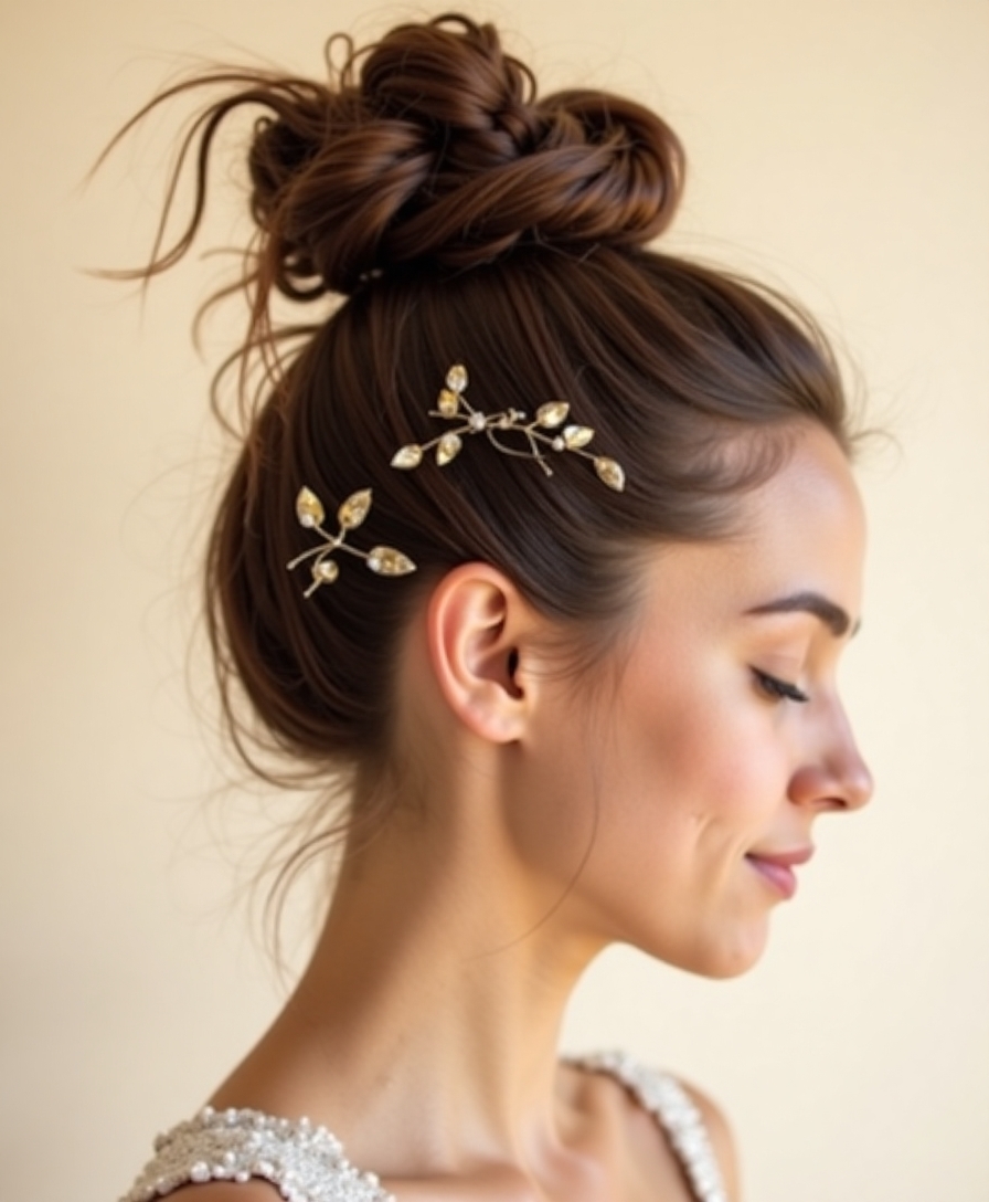 glamorous twisted top knot