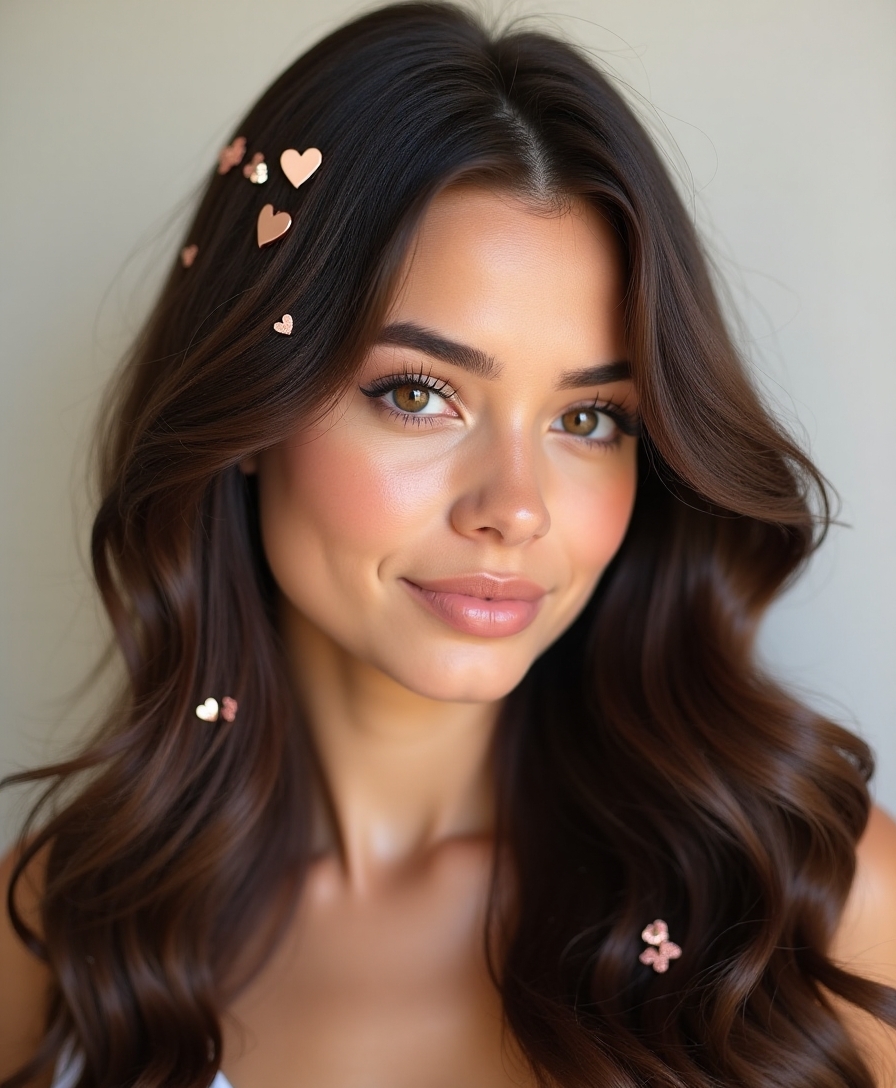 heart shaped hair pin styling