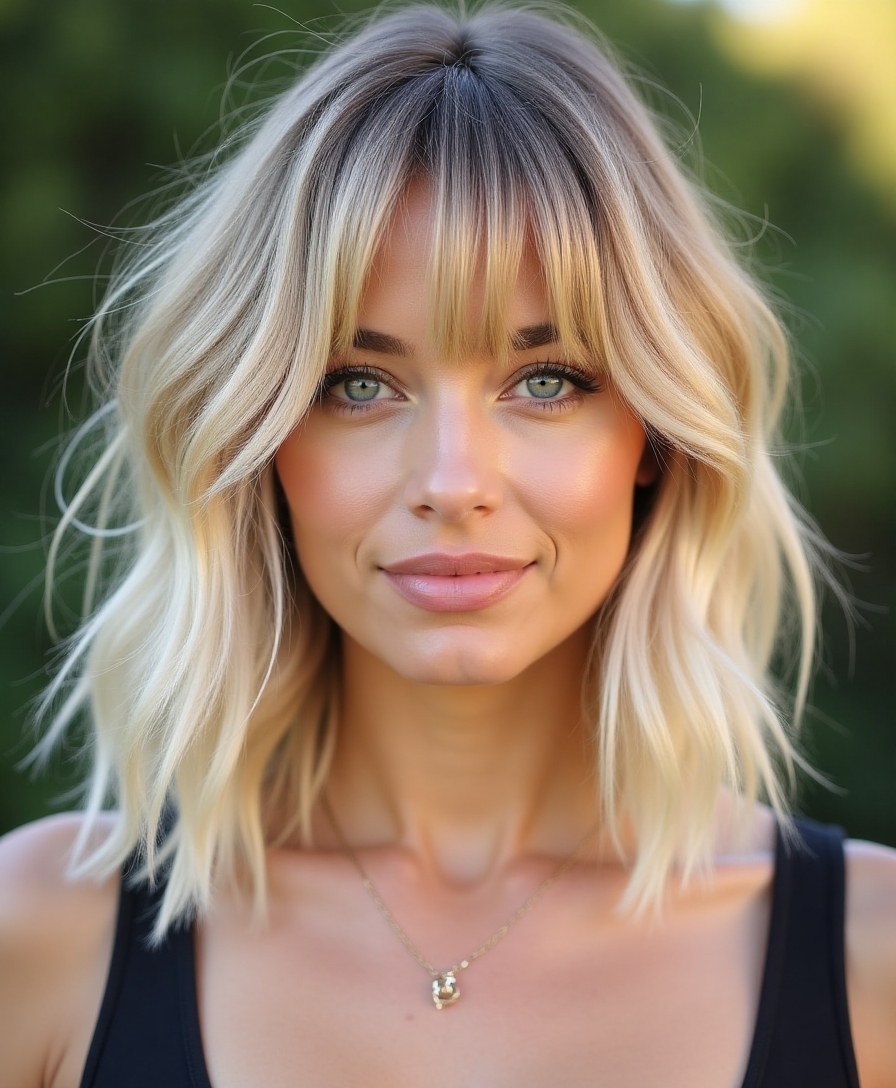 lengthy layered shag elegance