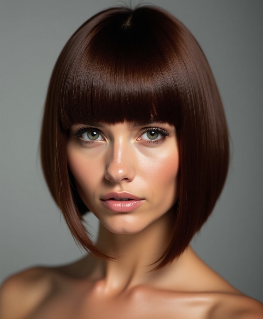 powerful angled blunt cut