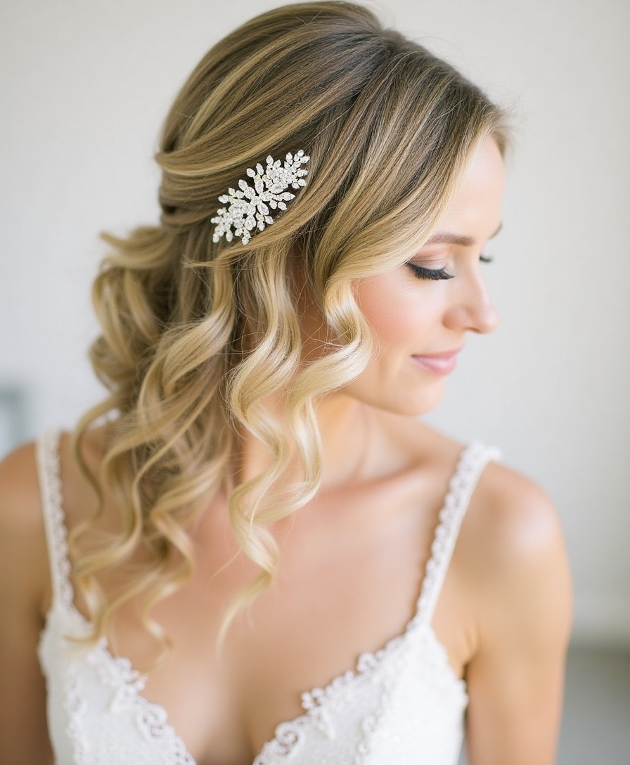 romantic side swept hairstyle technique