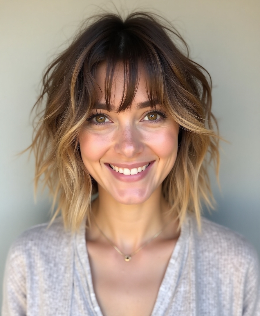 shag haircut enhances thin hair
