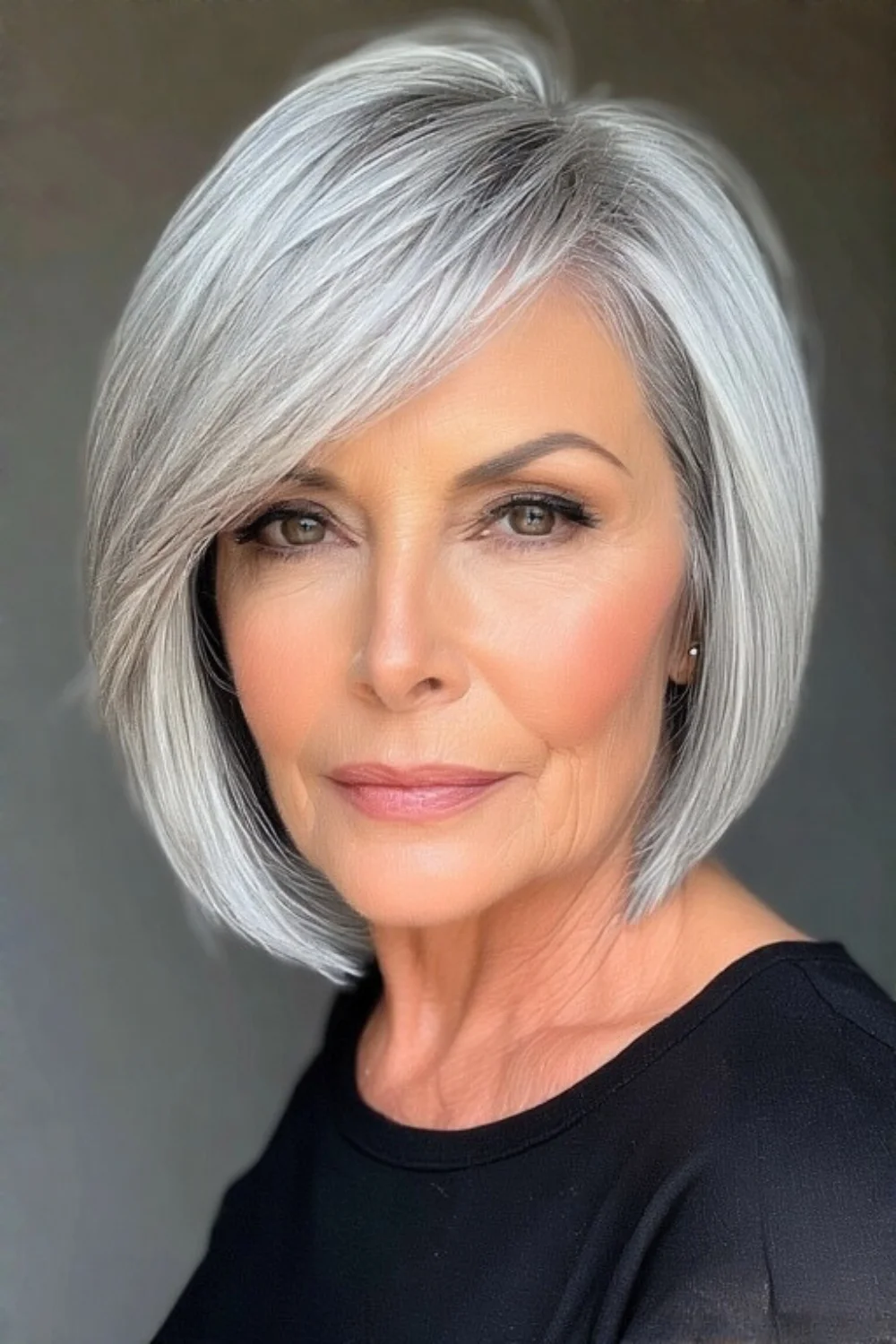 Sleek, shiny bob style that looks polished and ultra-smooth.