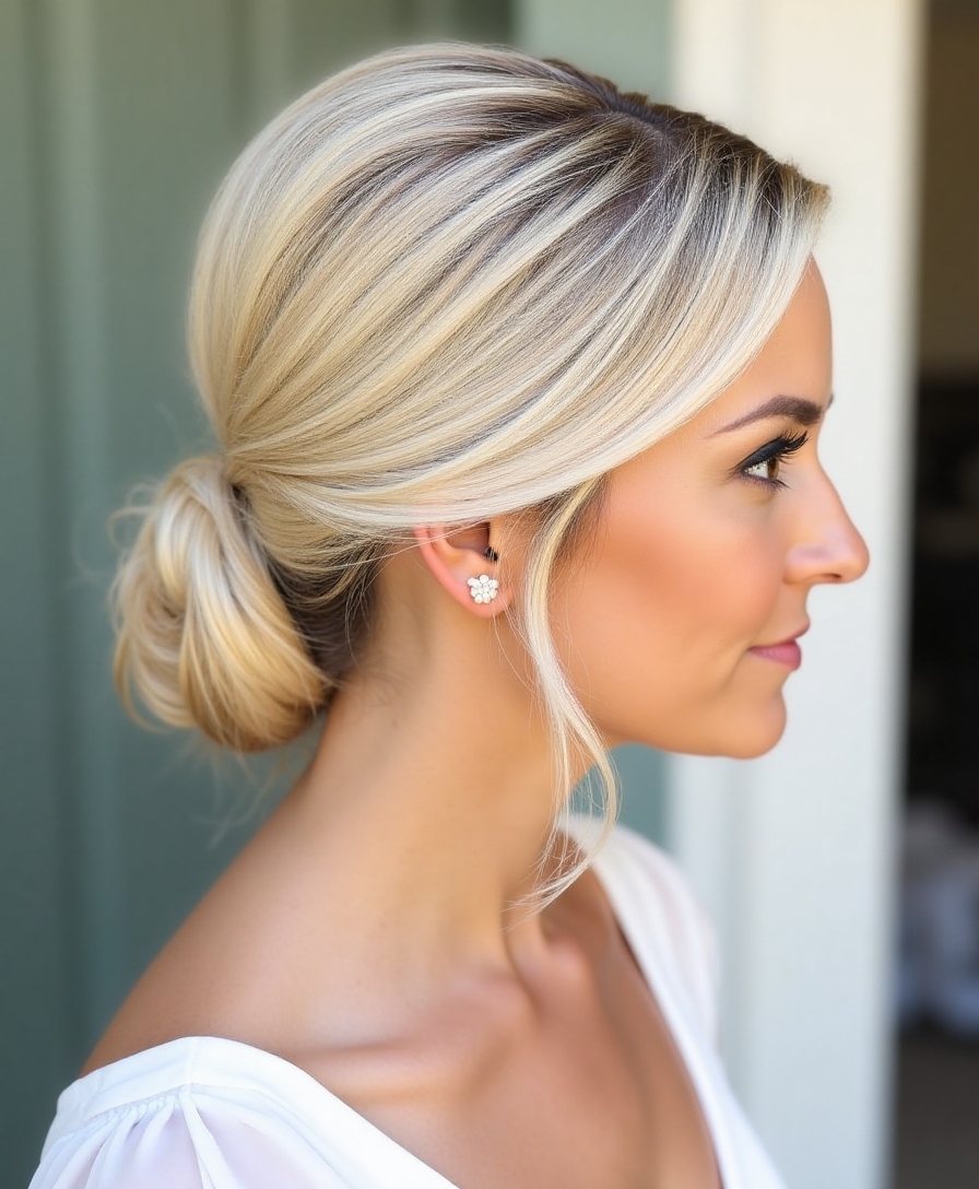 sleek polished wedding hairstyle