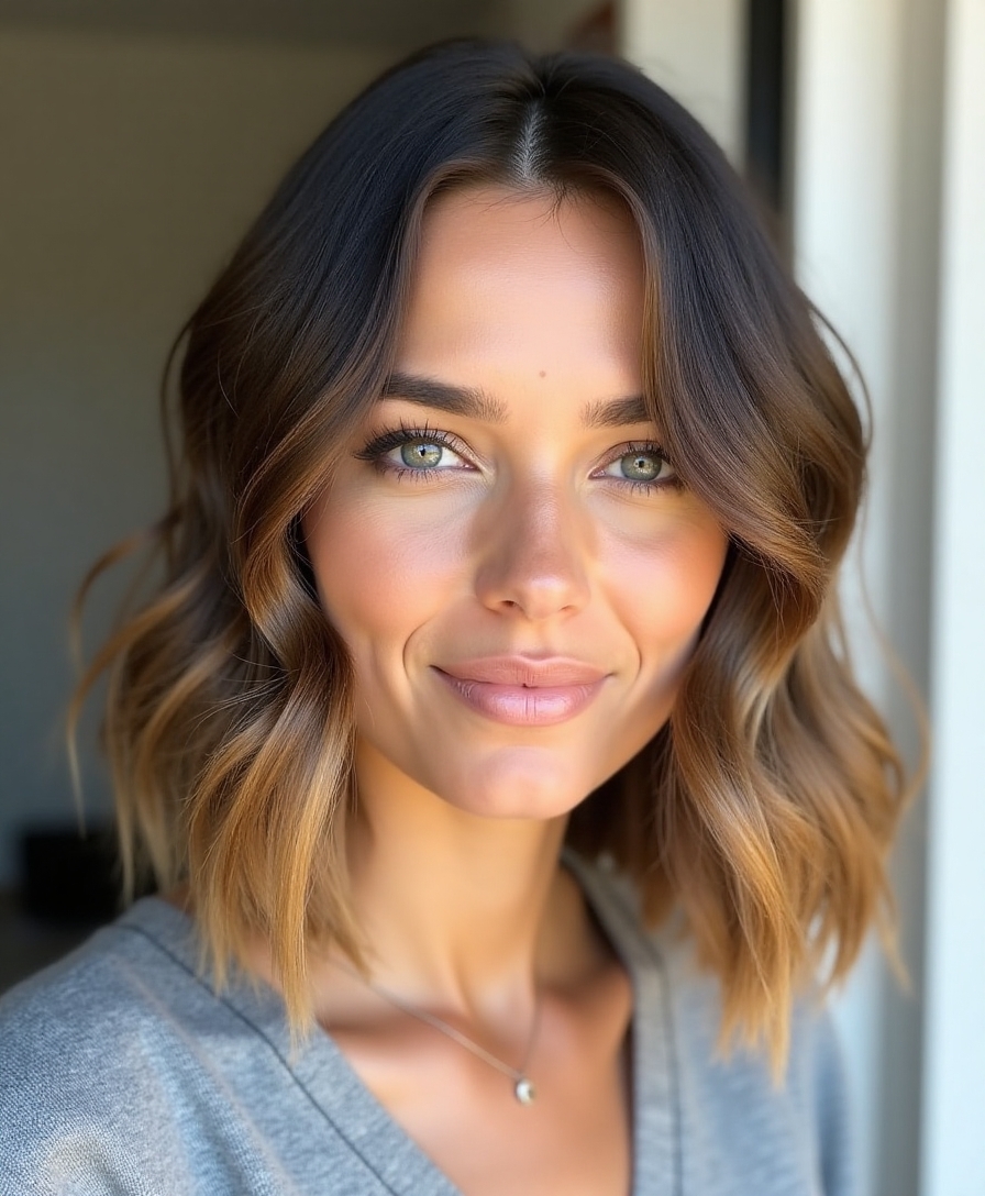 sleek wavy bob elegance