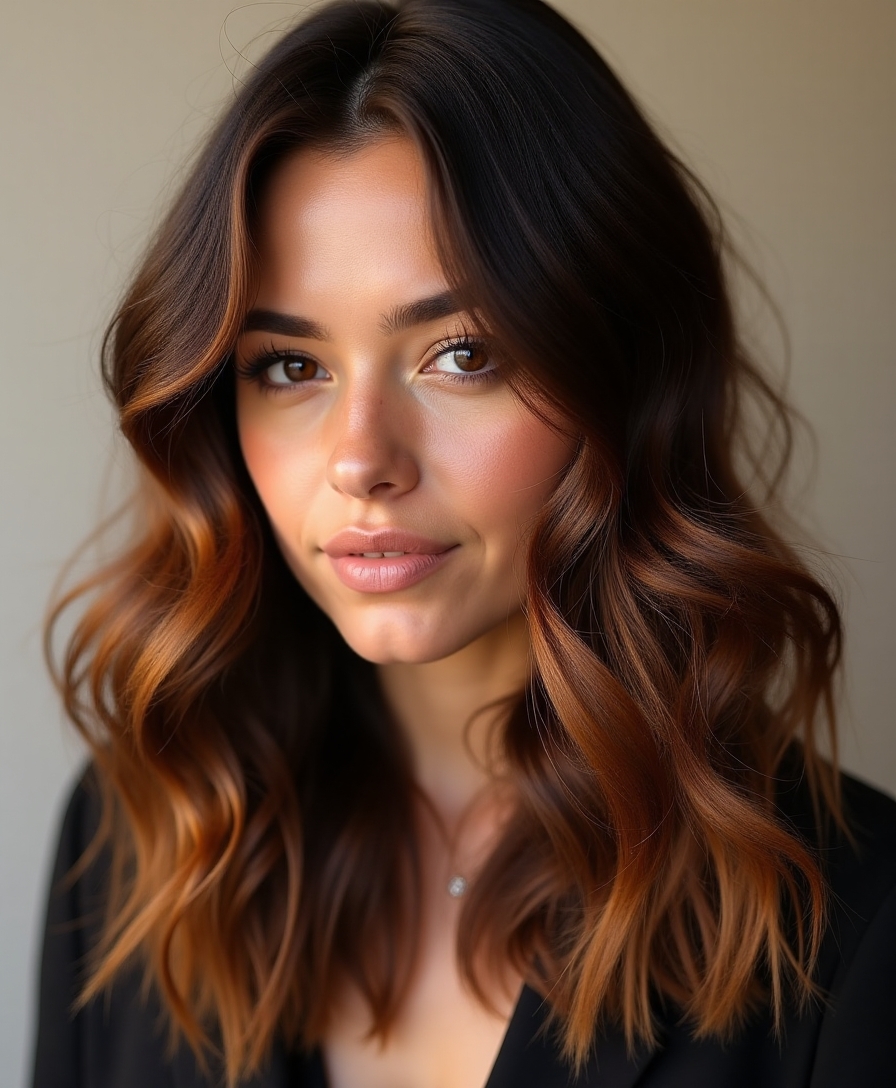 sophisticated winter hair contrast