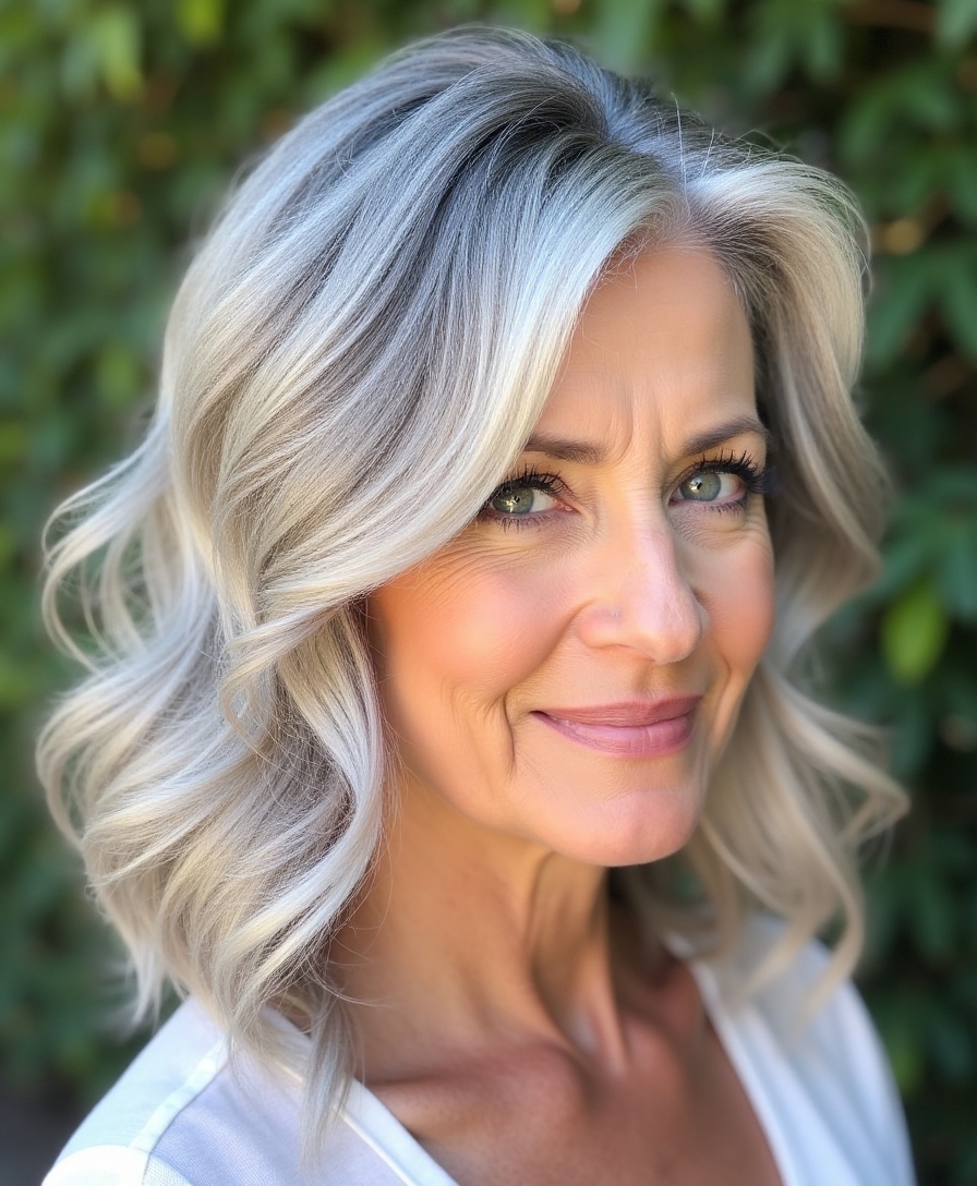 strategic layering for silver hair