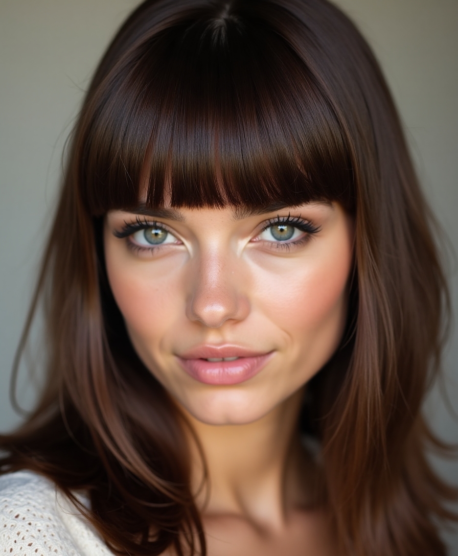 timeless classic straight across bangs