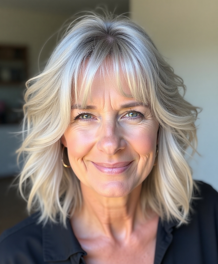 timeless shag wispy bangs