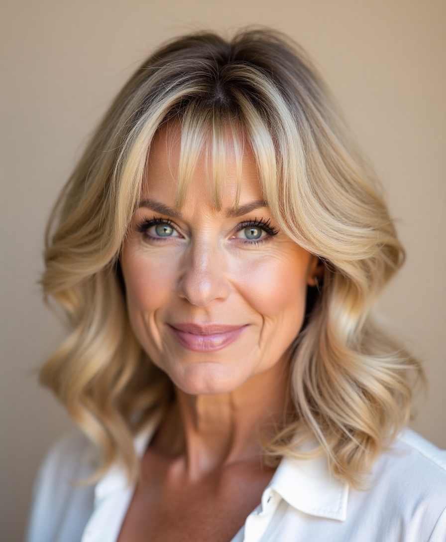 voluminous crown with bangs