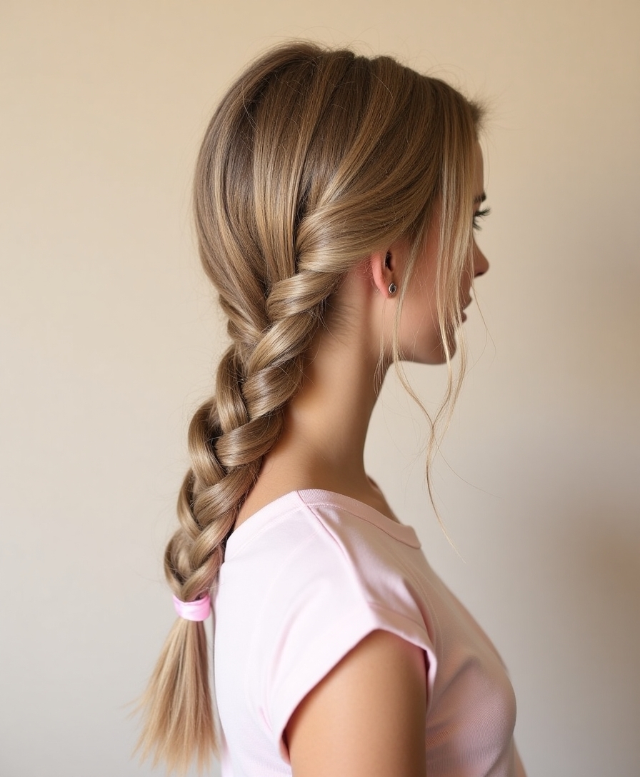 whimsical ribbon woven side braid
