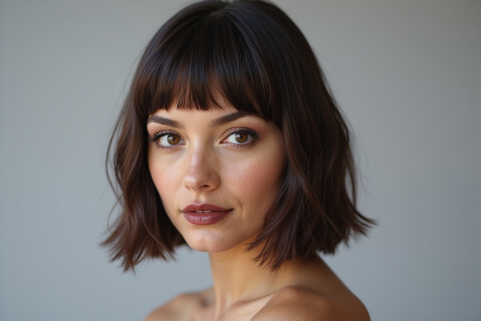 90s curved lob hairstyle