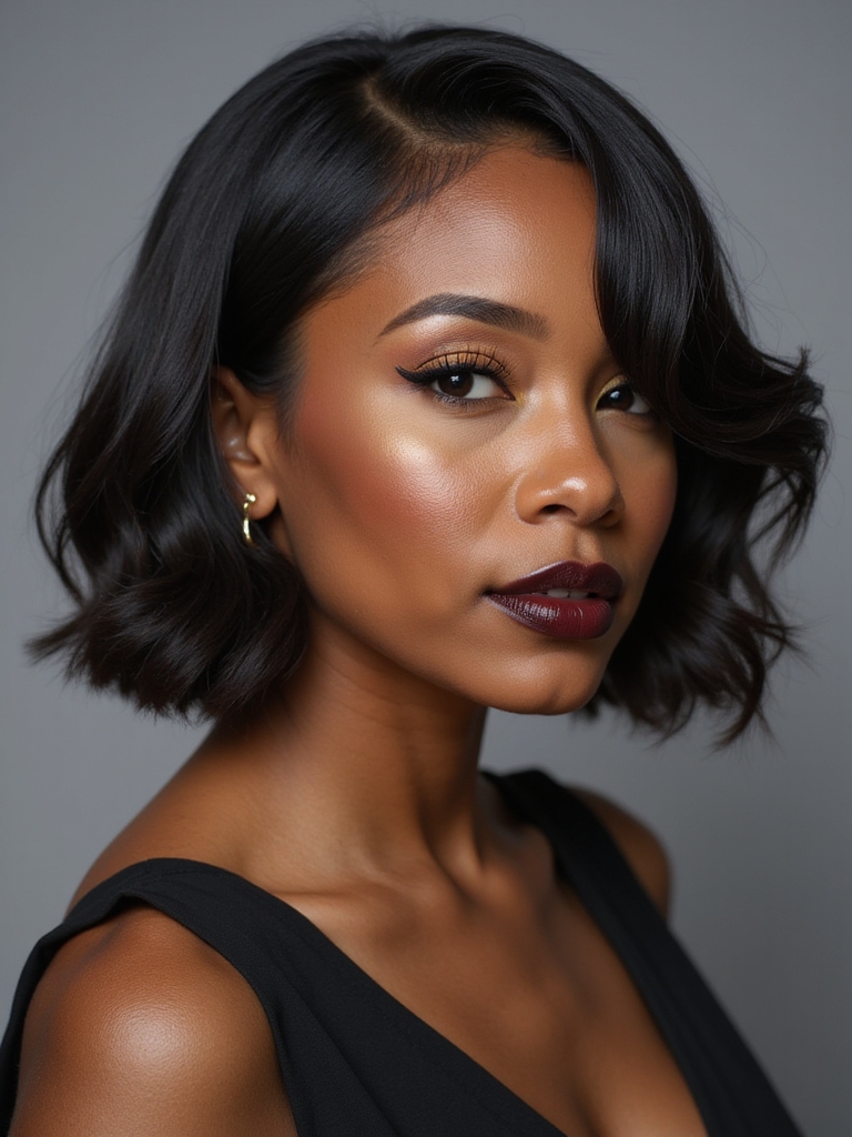 angled bob hairstyle elegance