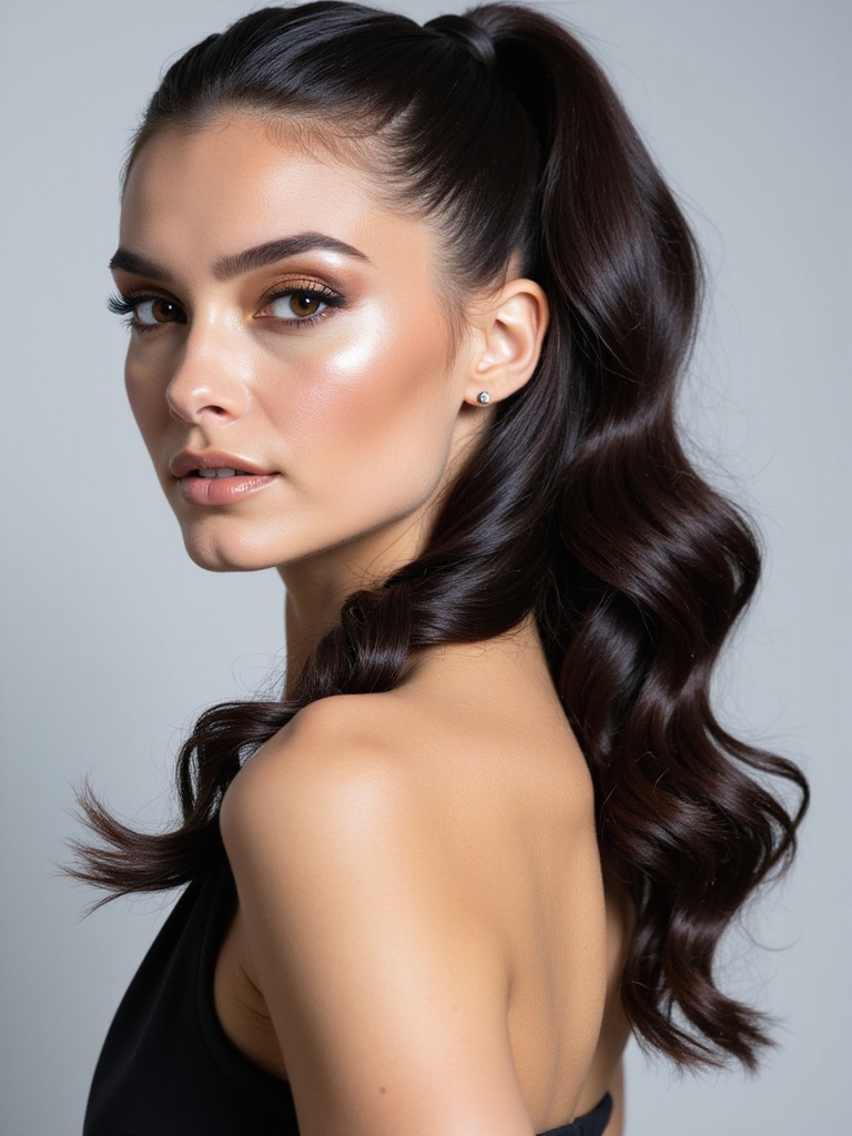 asymmetrical high ponytail tutorial