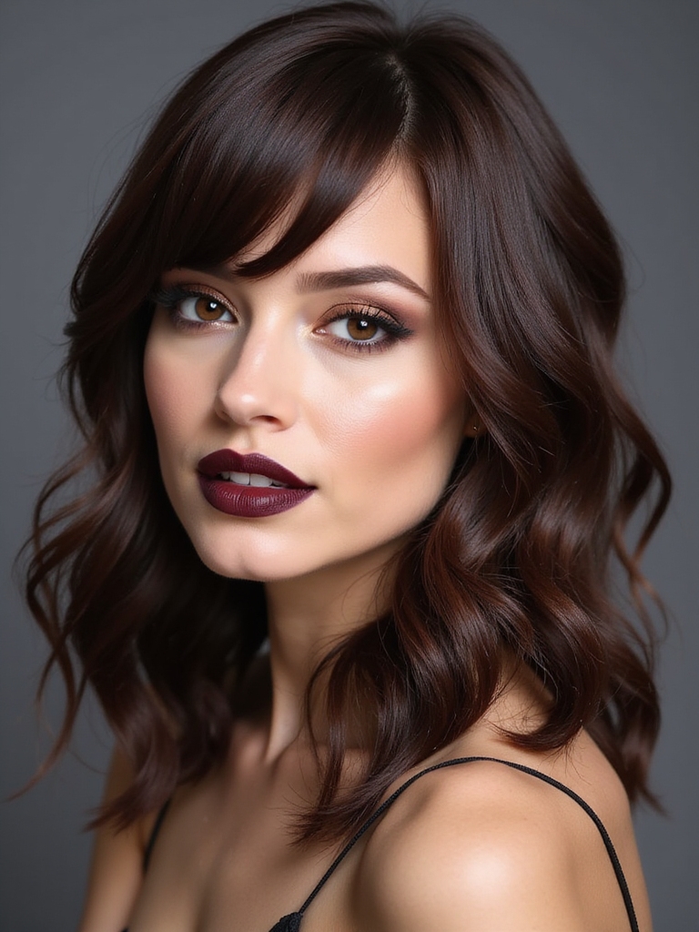 bangs and layered sophistication