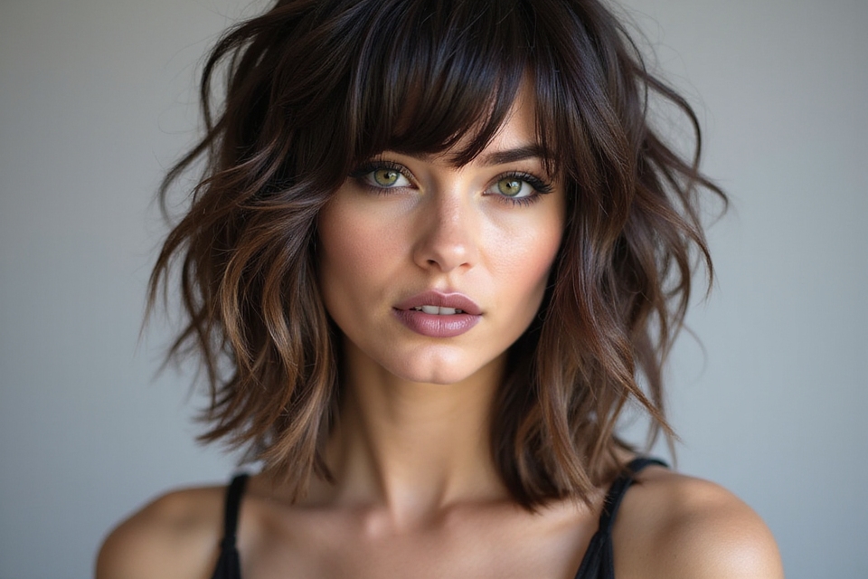 blunt tipped wolf cut