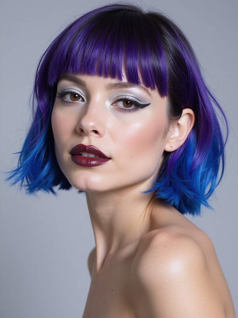 bold colorful bob hairstyle