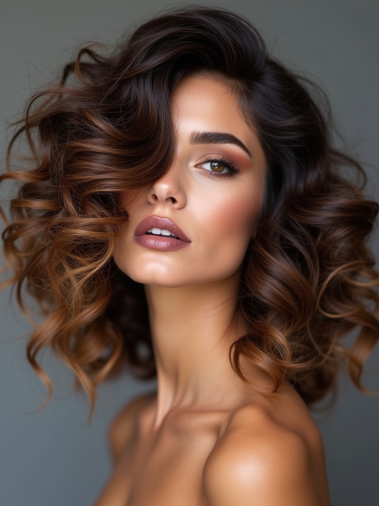 bold curls with layers