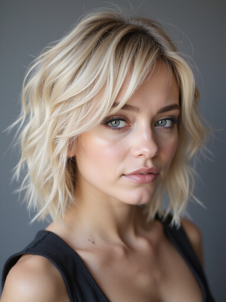 bold layered asymmetric hairstyle