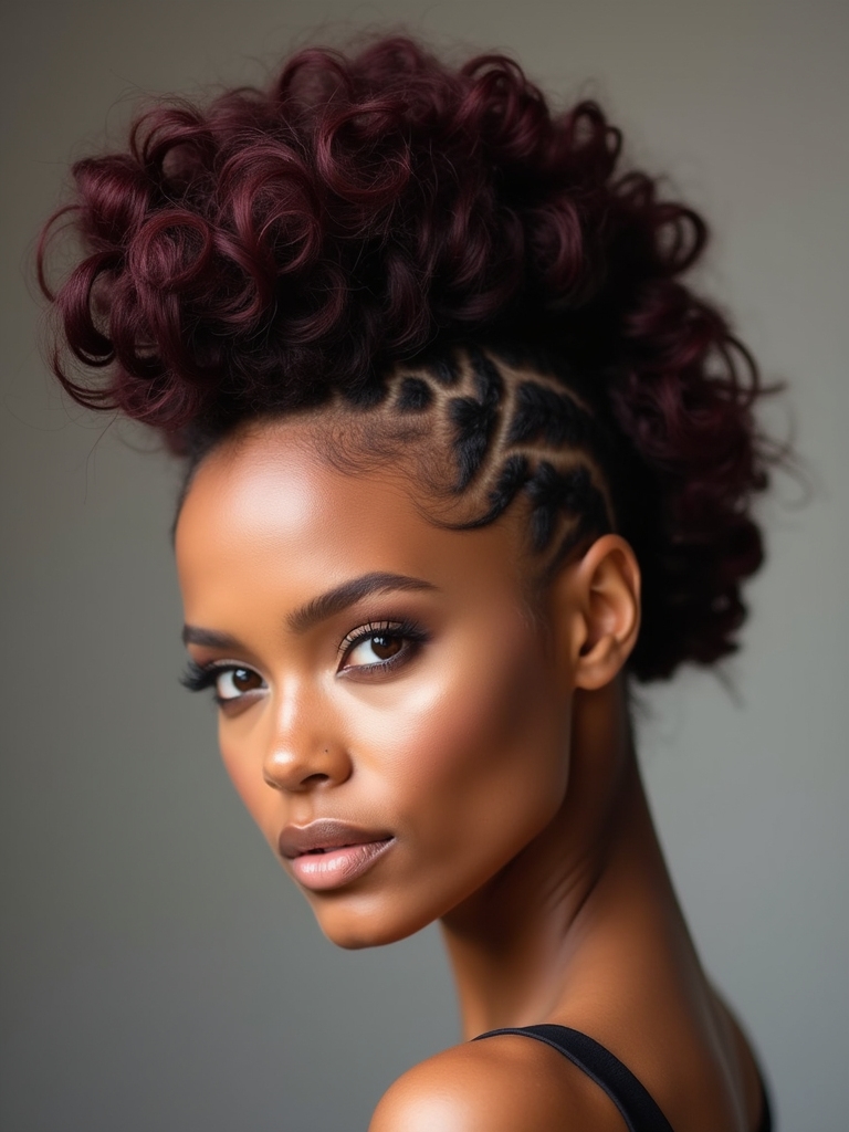 bold off beat mohawk braids