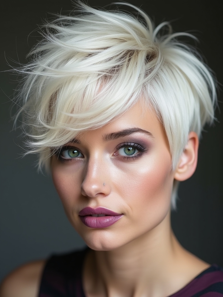 bold pixie shag hairstyle