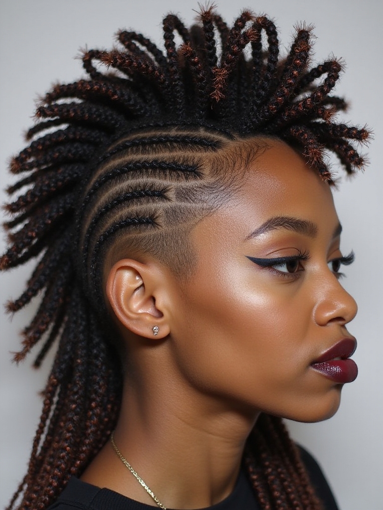 bold spiral braid mohawk