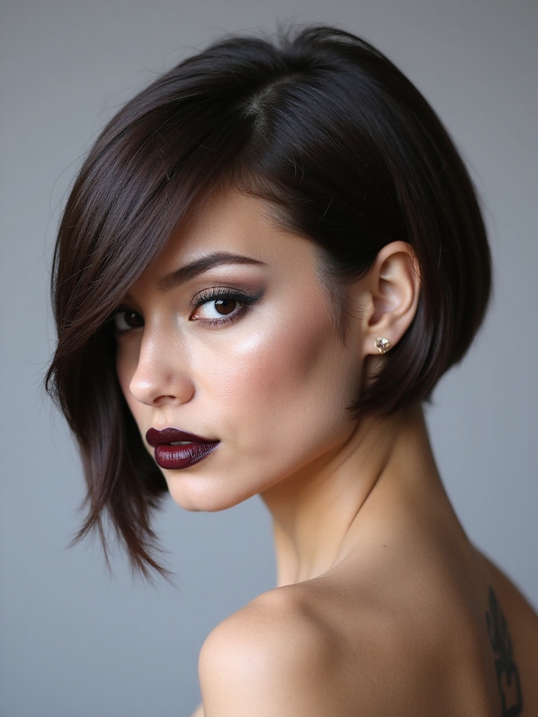 bold straight hair undercut
