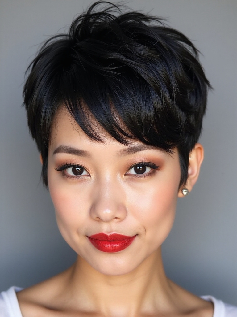 bold straight spiky hairstyle