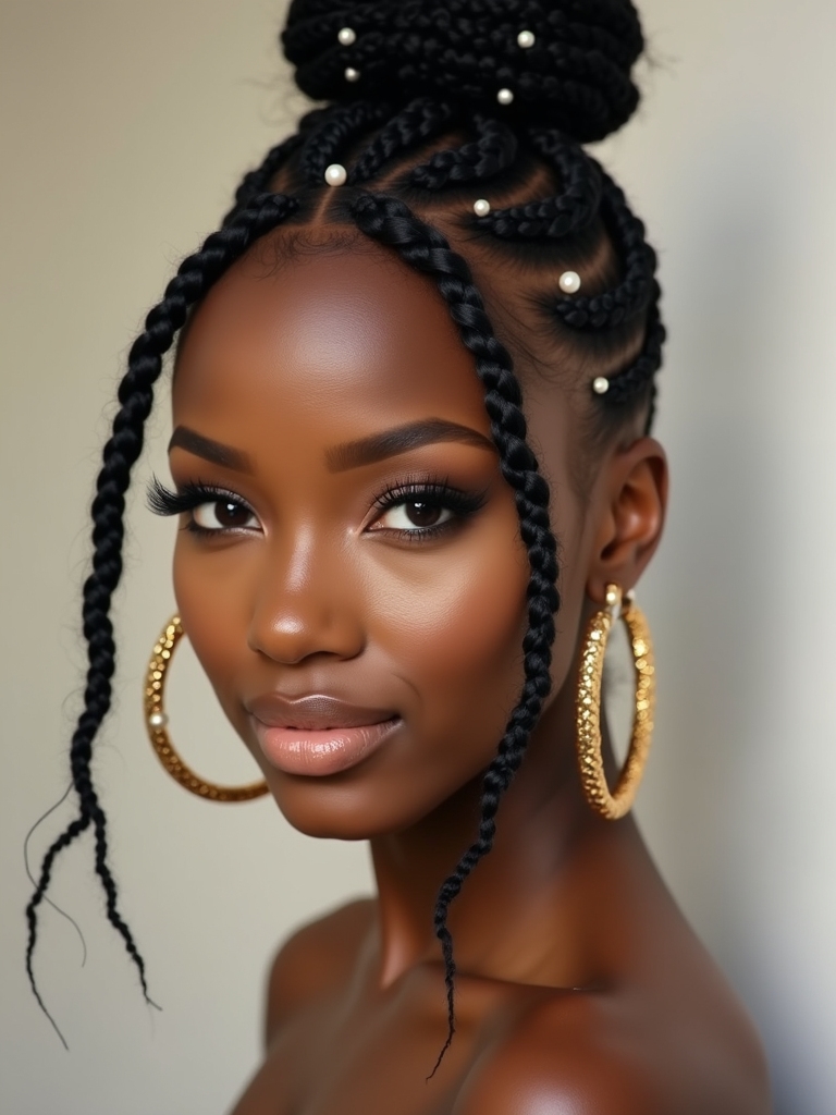 braided hairstyles and hoops