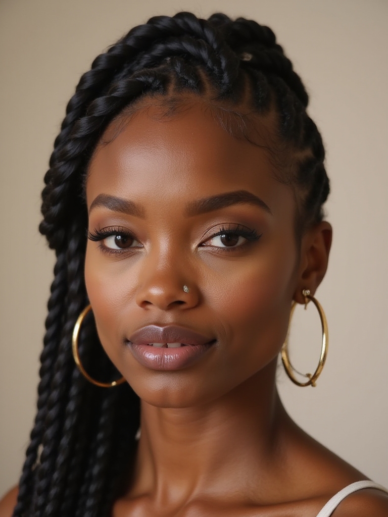 braided hairstyles with hoops