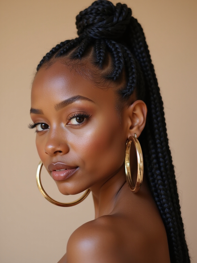braided hairstyles with hoops