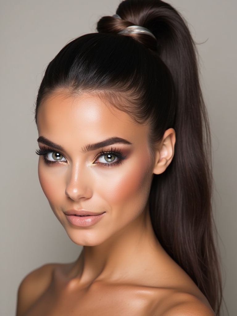 bubble effect ponytail hairstyle
