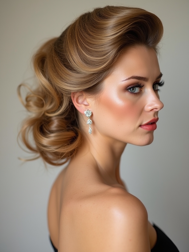 chic bouffant half updo style