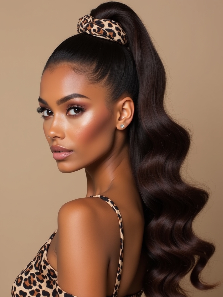 chic high ponytail scarf