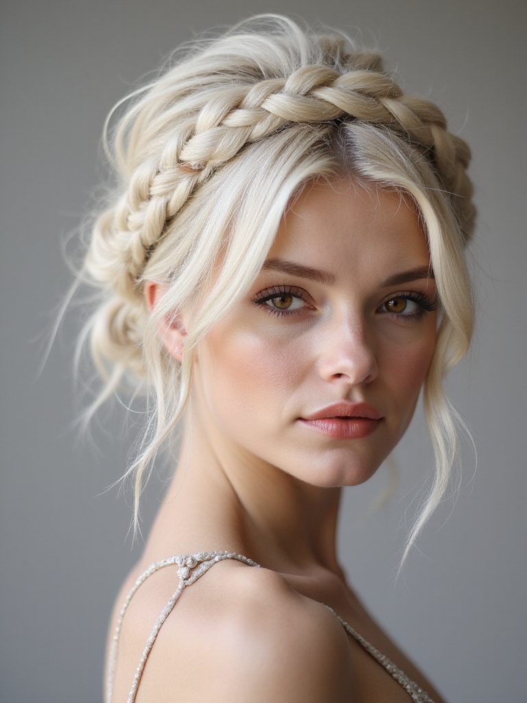 chic twisted crown hairstyle