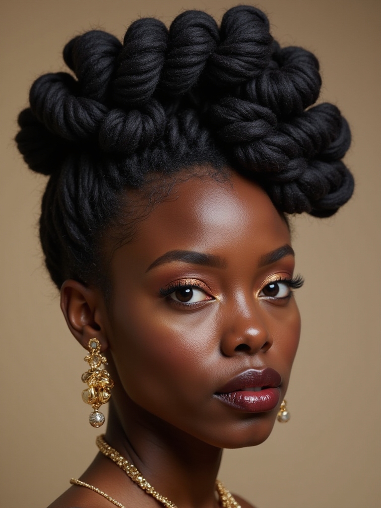 colorful elegant bantu knots