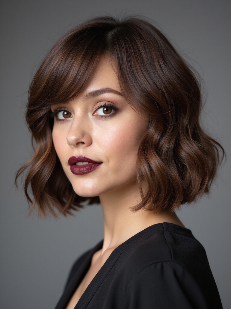 contemporary wavy bob transformation